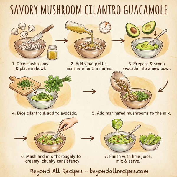 Savory Mushroom Cilantro Guacamole instructions