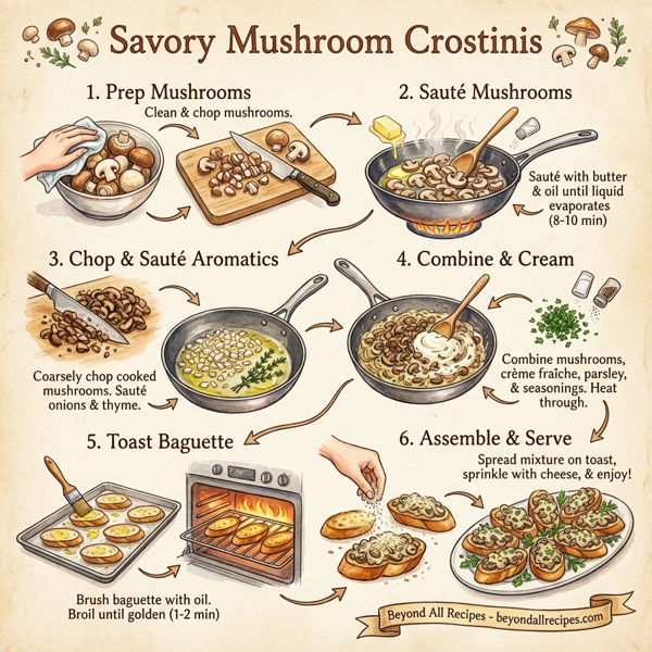 Savory Mushroom Crostinis instructions