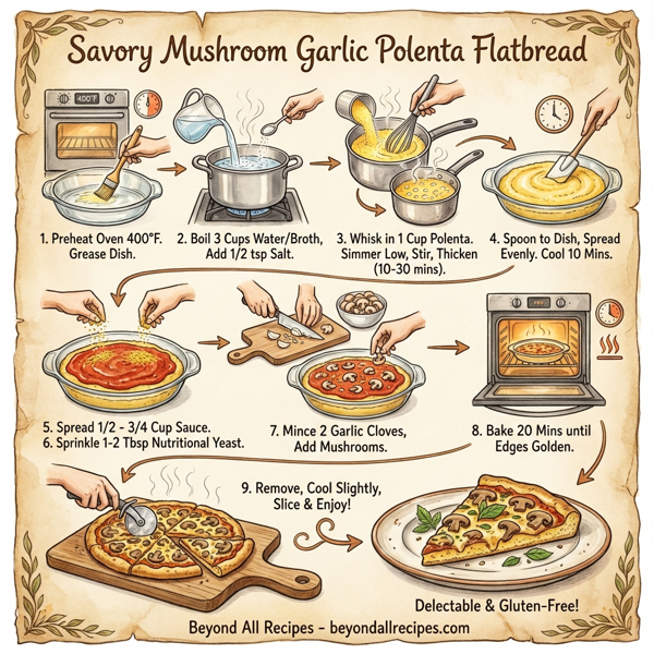 Savory Mushroom Garlic Polenta Flatbread instructions