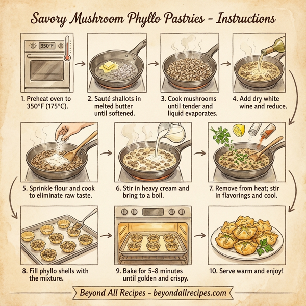Savory Mushroom Phyllo Pastries instructions