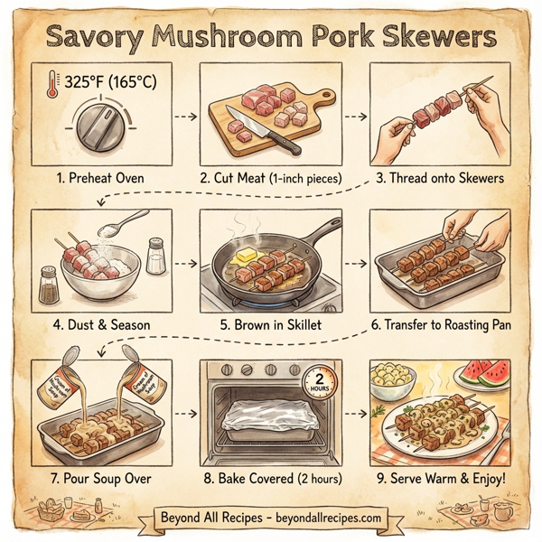 Savory Mushroom Pork Skewers instructions