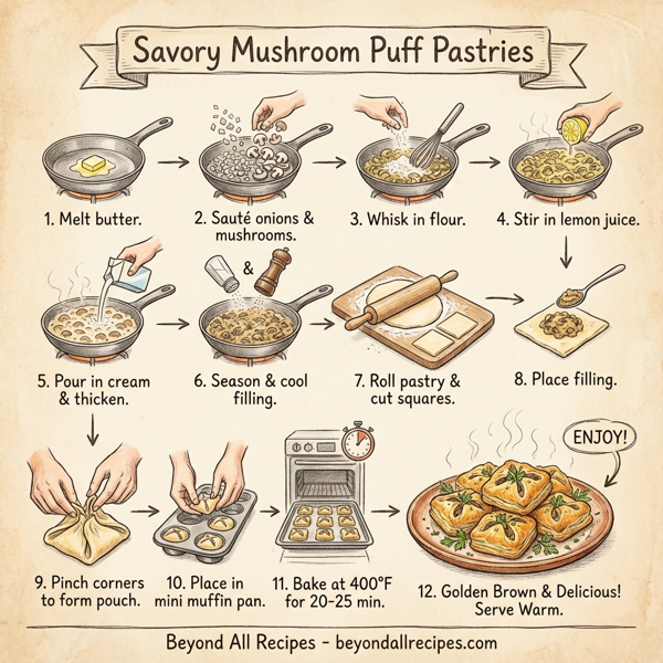 Savory Mushroom Puff Pastries instructions