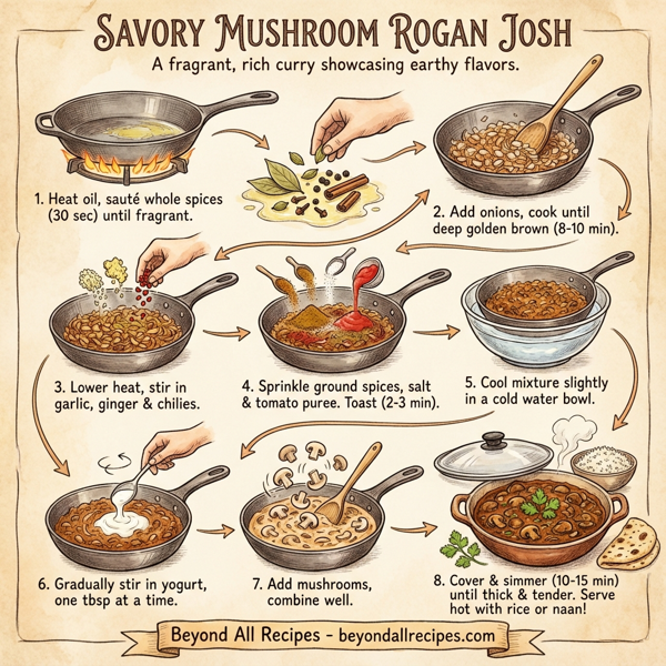 Savory Mushroom Rogan Josh instructions