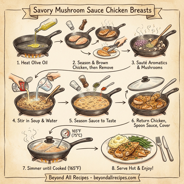 Savory Mushroom Sauce Chicken Breasts instructions