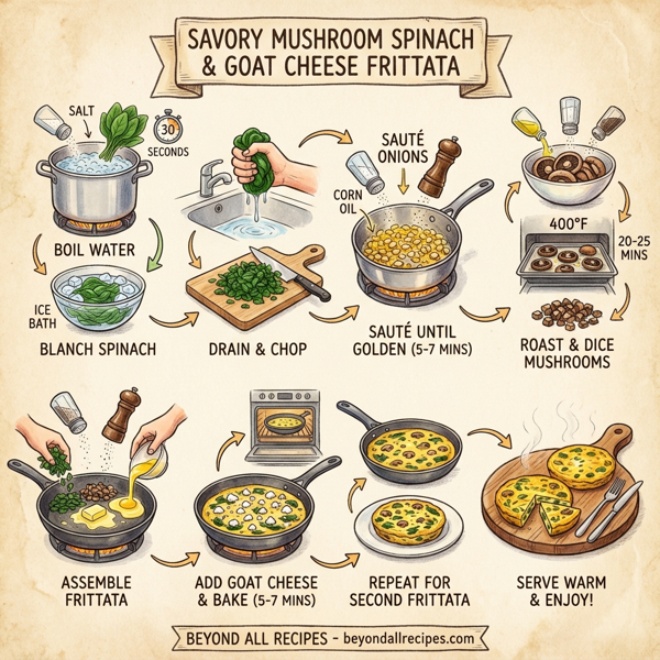 Savory Mushroom Spinach and Goat Cheese Frittata instructions