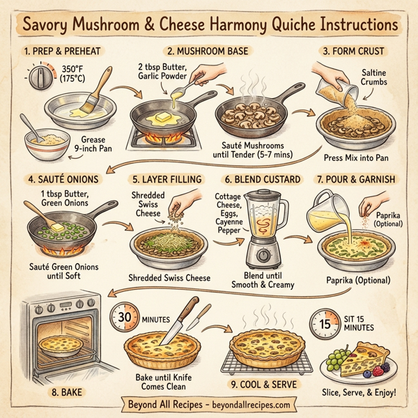 Savory Mushroom & Cheese Harmony Quiche instructions