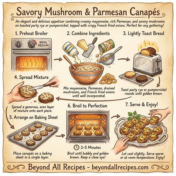 Savory Mushroom & Parmesan Canapés instructions
