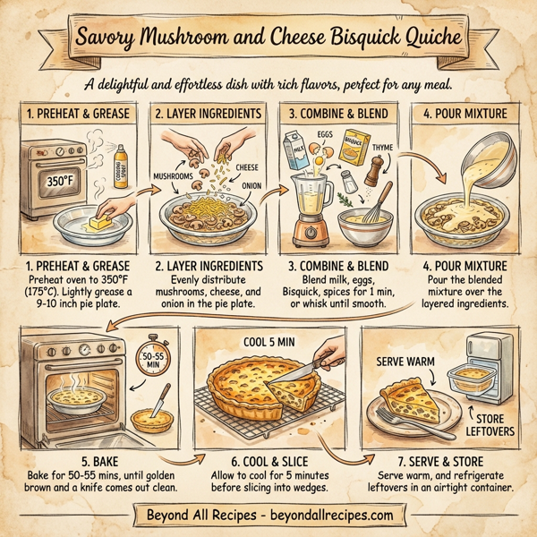 Savory Mushroom and Cheese Bisquick Quiche instructions