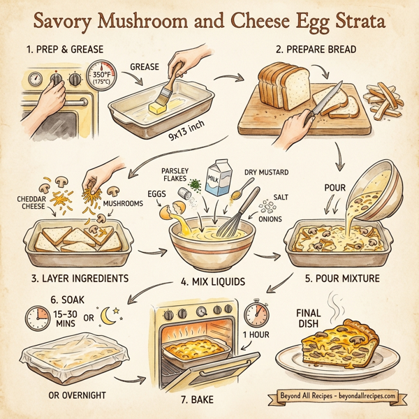 Savory Mushroom and Cheese Egg Strata instructions