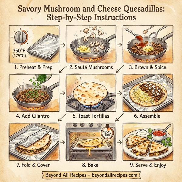 Savory Mushroom and Cheese Quesadillas instructions