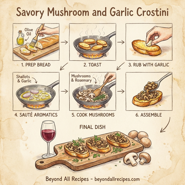 Savory Mushroom and Garlic Crostini instructions
