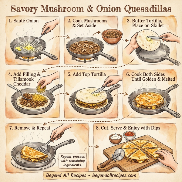 Savory Mushroom and Onion Quesadillas instructions