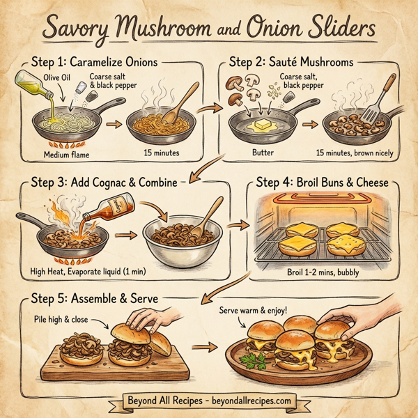 Savory Mushroom and Onion Sliders instructions