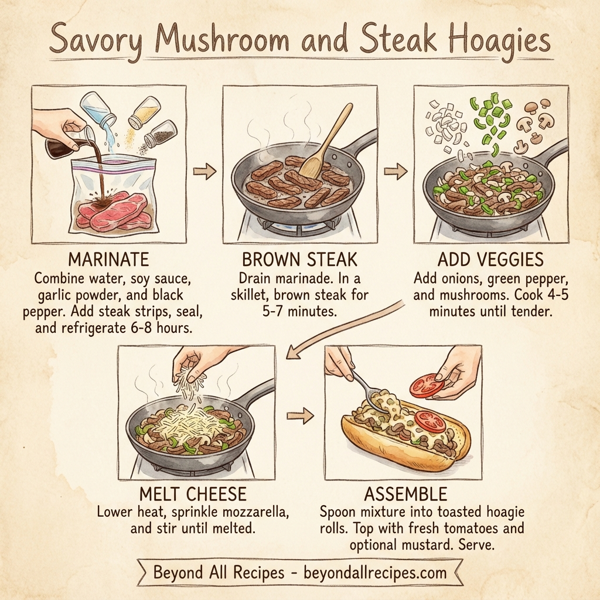 Savory Mushroom and Steak Hoagies instructions