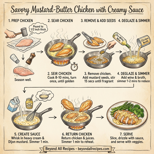 Savory Mustard-Butter Chicken with Creamy Sauce instructions