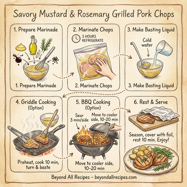 Savory Mustard & Rosemary Grilled Pork Chops instructions