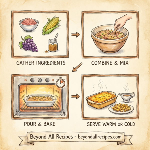 Savory Native American-Style Meat and Cornmeal Bake instructions