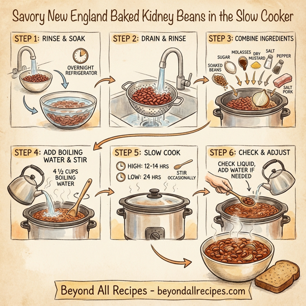 Savory New England Baked Kidney Beans in the Slow Cooker instructions