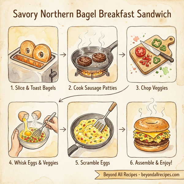 Savory Northern Bagel Breakfast Sandwich instructions