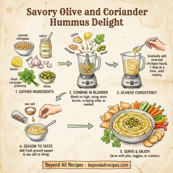 Savory Olive and Coriander Hummus Delight instructions