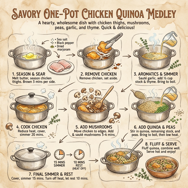 Savory One-Pot Chicken Quinoa Medley instructions