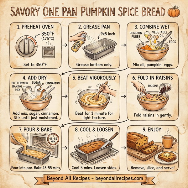 Savory One Pan Pumpkin Spice Bread instructions