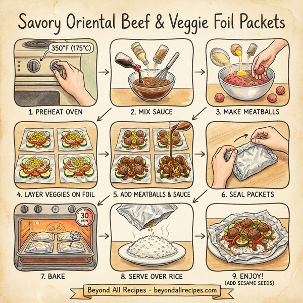 Savory Oriental Beef & Veggie Foil Packets instructions