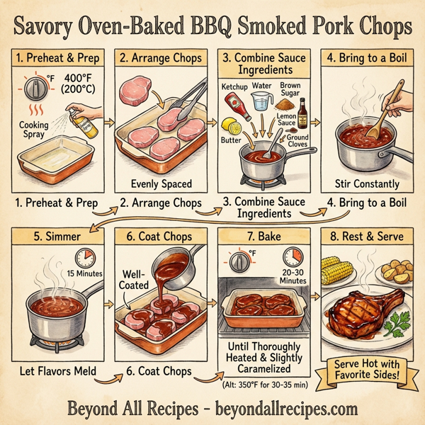 Savory Oven-Baked BBQ Smoked Pork Chops instructions