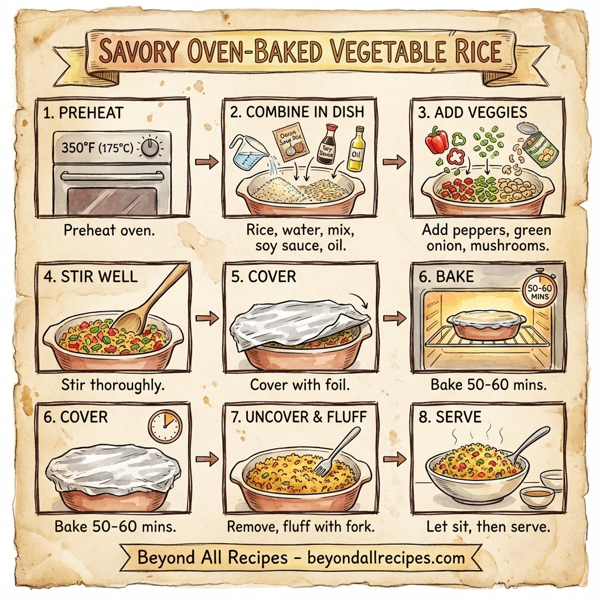 Savory Oven-Baked Vegetable Rice instructions
