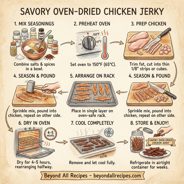 Savory Oven-Dried Chicken Jerky instructions
