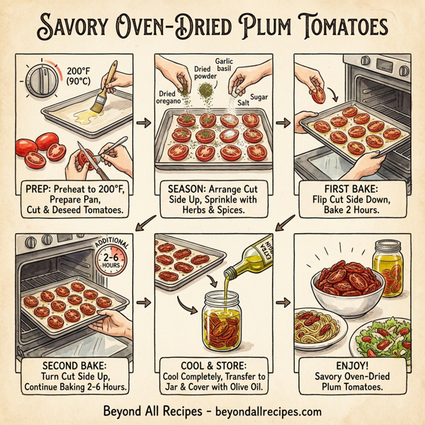 Savory Oven-Dried Plum Tomatoes instructions