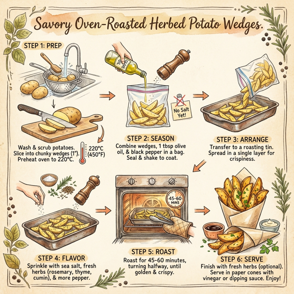 Savory Oven-Roasted Herbed Potato Wedges instructions