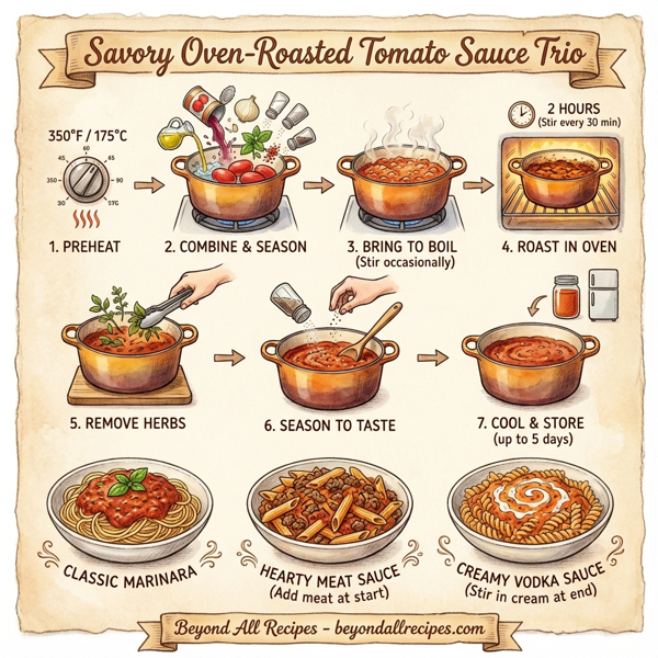 Savory Oven-Roasted Tomato Sauce Trio instructions