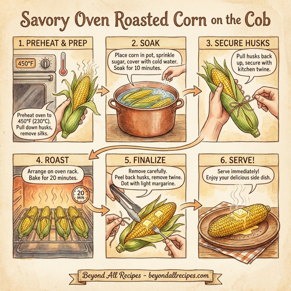 Savory Oven Roasted Corn on the Cob instructions