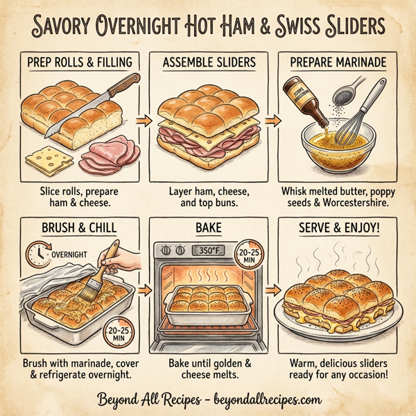 Savory Overnight Hot Ham and Swiss Sliders instructions