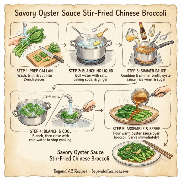 Savory Oyster Sauce Stir-Fried Chinese Broccoli instructions
