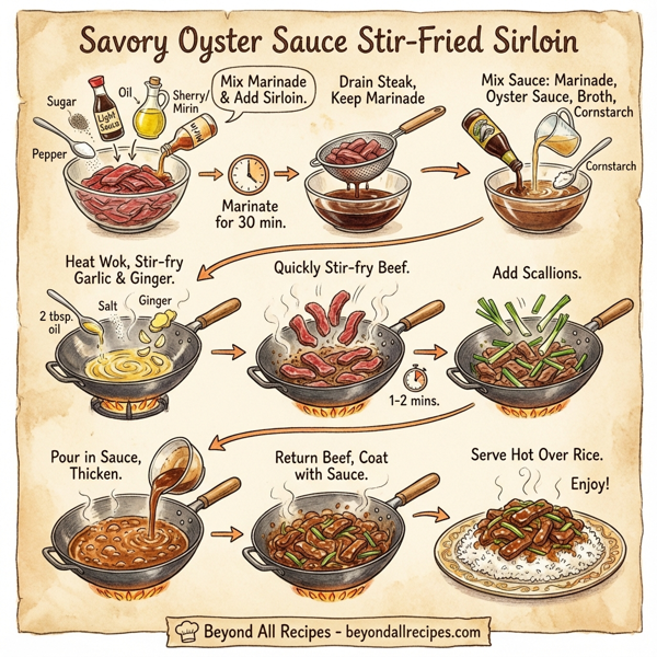 Savory Oyster Sauce Stir-Fried Sirloin instructions