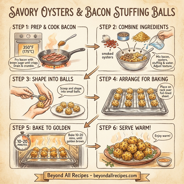 Savory Oysters & Bacon Stuffing Balls instructions
