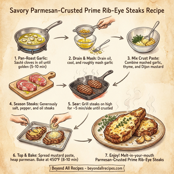Savory Parmesan-Crusted Prime Rib-Eye Steaks instructions