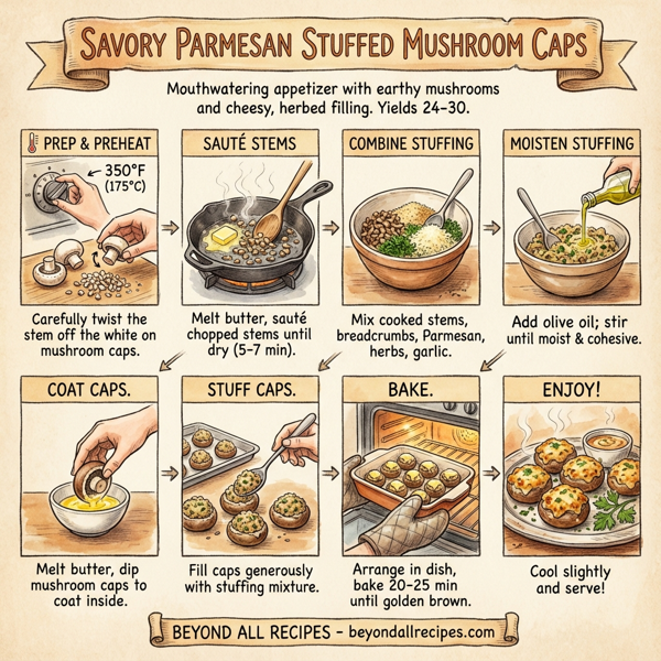 Savory Parmesan Stuffed Mushroom Caps instructions