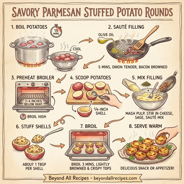 Savory Parmesan Stuffed Potato Rounds instructions