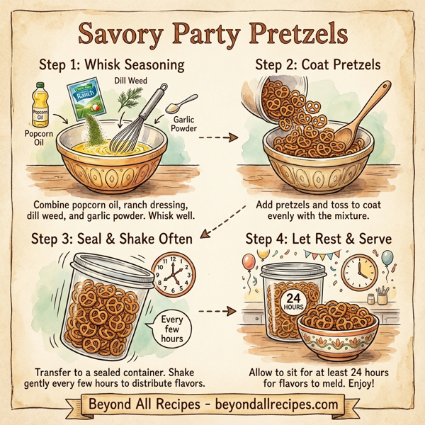 Savory Party Pretzels instructions