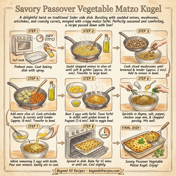 Savory Passover Vegetable Matzo Kugel instructions