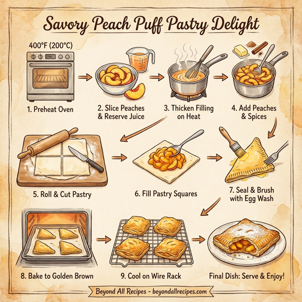Savory Peach Puff Pastry Delight instructions