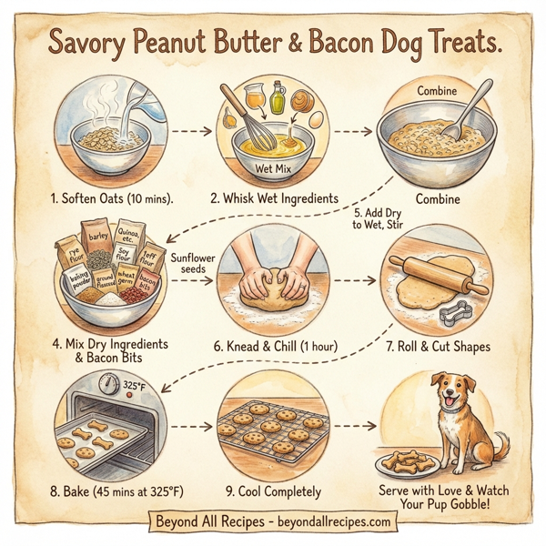 Savory Peanut Butter & Bacon Dog Treats instructions