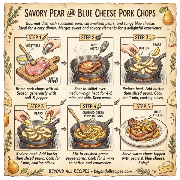 Savory Pear and Blue Cheese Pork Chops instructions