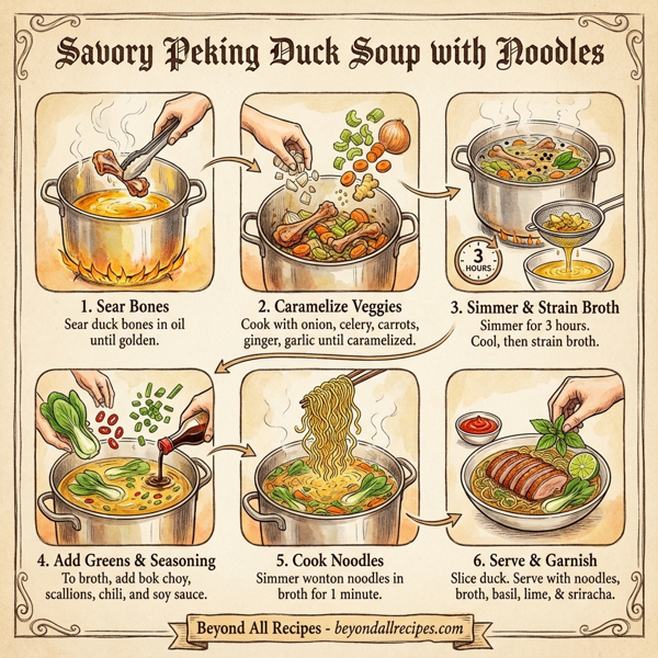 Savory Peking Duck Soup with Noodles instructions