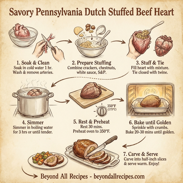 Savory Pennsylvania Dutch Stuffed Beef Heart instructions