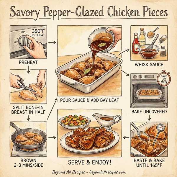 Savory Pepper-Glazed Chicken Pieces instructions