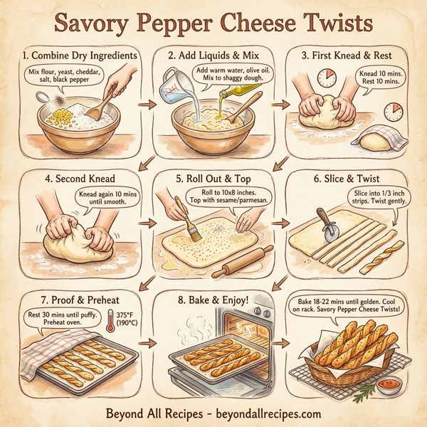 Savory Pepper Cheese Twists instructions